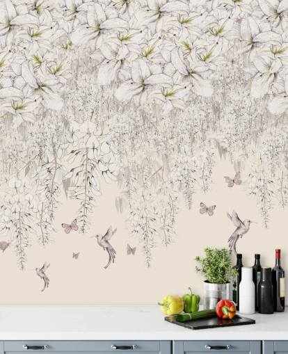 Mural de pared Lirios dulces de Kelly Kratzing