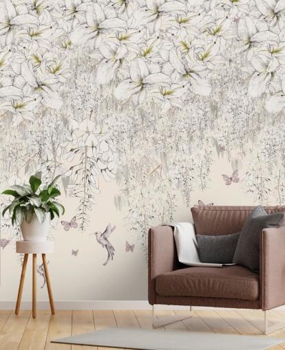 Mural de pared Lirios dulces de Kelly Kratzing