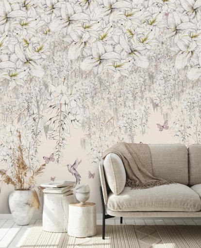 Sweet Lilies Muurschildering van Kelly Kratzing