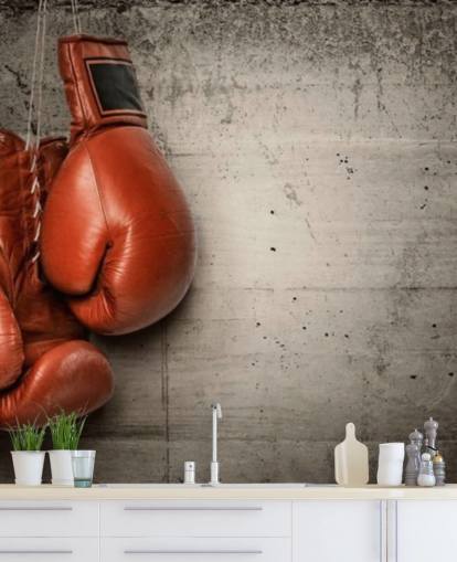 punainen ja harmaa nyrkkeilytaustakuvamaalaus nimeltä Boxing Gloves teini-ikäisten makuuhuoneisiin ja kuntosaleihin punainen ja harmaa nyrkkeilytaustakuvamaalaus nimeltä Boxing Gloves teini-ikäisten makuuhuoneisiin ja kuntosaleihin