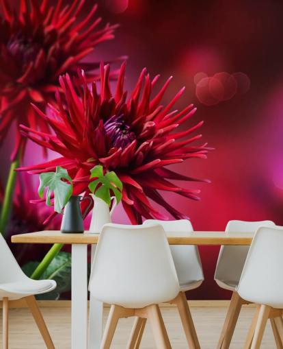 Decorazione murale con fiore di dalia rosa scuro