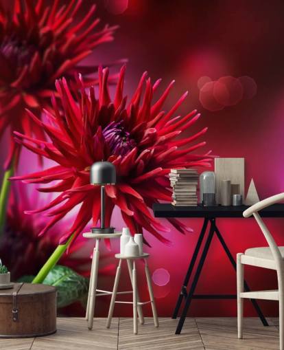 Dark Pink Dahlia Flower Wall Mural
