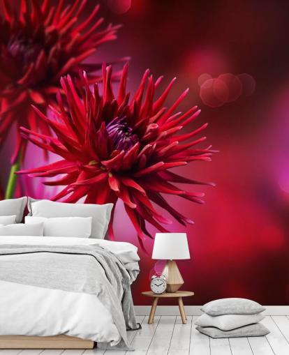 Décoration murale fleur de dahlia rose foncé