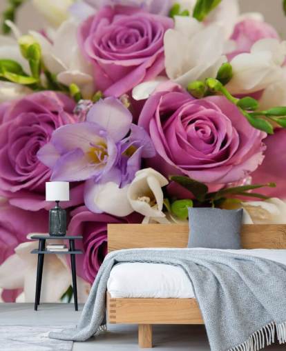 Purple Rose Bouquet Wall Mural Purple Rose Bouquet Wall Mural