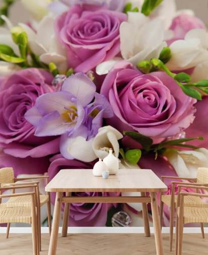 Décoration murale Bouquet de roses violettes