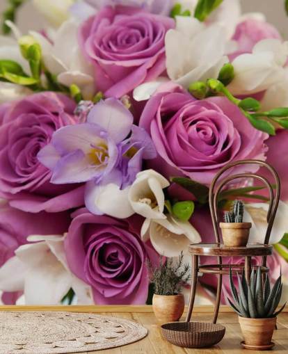 Décoration murale Bouquet de roses violettes Décoration murale Bouquet de roses violettes