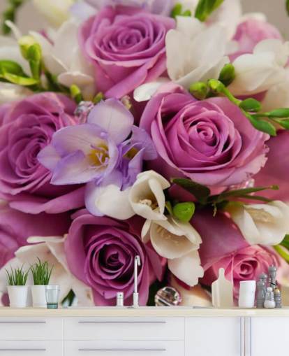 Lilla Rose Bukett Veggmaleri