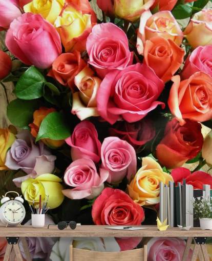 Décoration murale Roses colorées