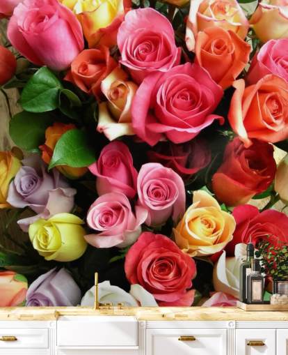 Coloured Roses Wall Mural Coloured Roses Wall Mural