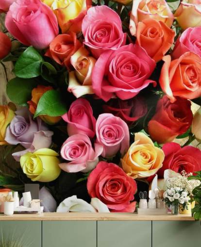 Décoration murale Roses colorées Décoration murale Roses colorées