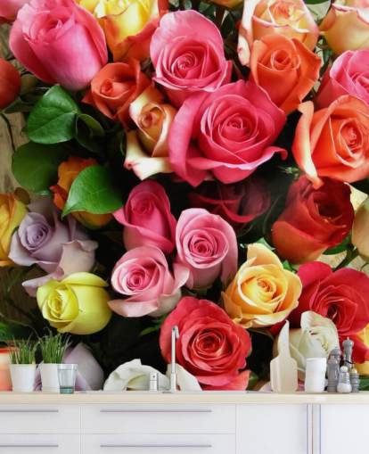 Farvede Roser Vægmaleri
