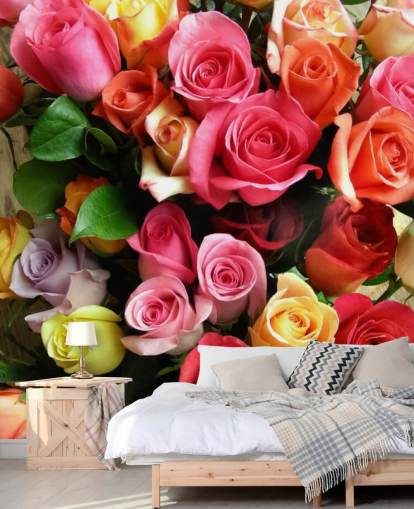 Décoration murale Roses colorées