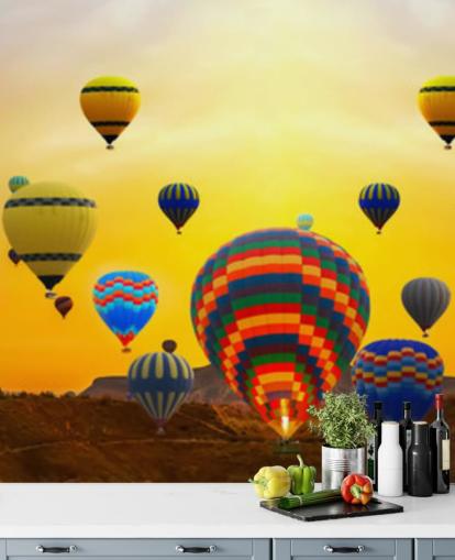 horizonte del atardecer cubierto de globos de colores fondo de pantalla horizonte del atardecer cubierto de globos de colores fondo de pantalla