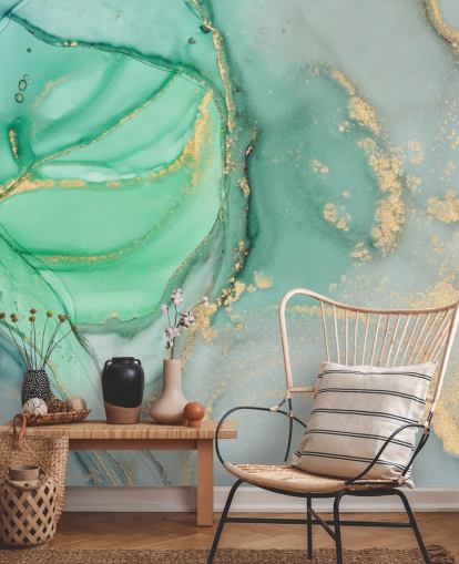 blue and green customizable marble wallpaper called Clear Ocean Watercolor for bathrooms, kitchens and living rooms blue and green customizable marble wallpaper called Clear Ocean Watercolor for bathrooms, kitchens and living rooms