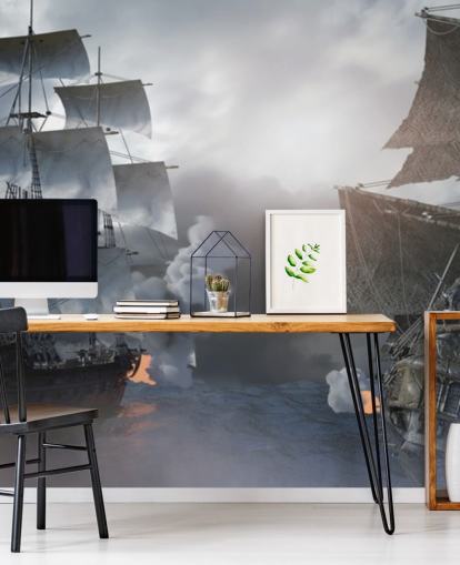 pirate ships battling in sea wallpaper pirate ships battling in sea wallpaper