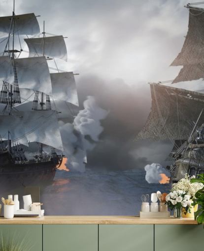 pirate ships battling in sea wallpaper pirate ships battling in sea wallpaper