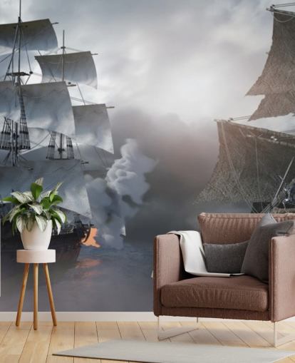 piratskip kjemper i sjø tapet