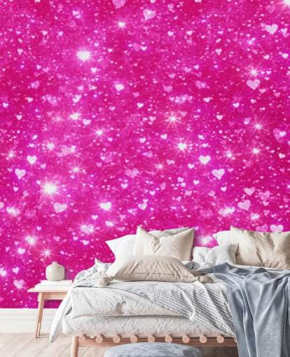 Hjärta Glitter Väggmålning Hjärta Glitter Väggmålning