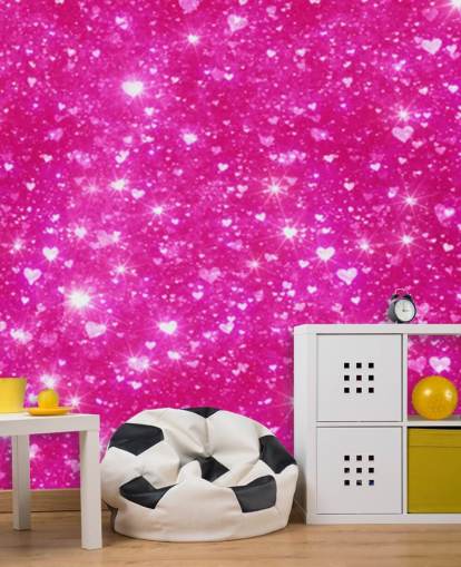 Hjerte Glitter Veggmaleri