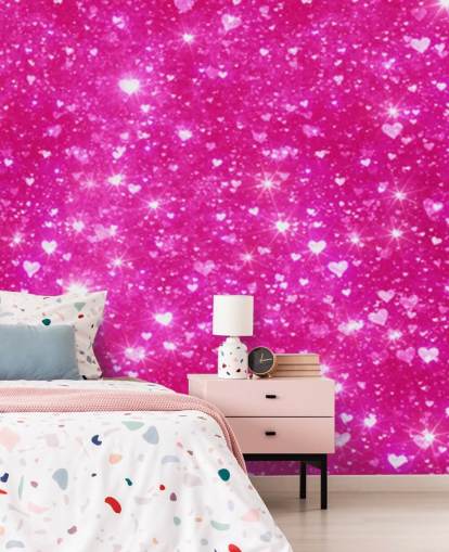 Heart Glitter Wall Mural