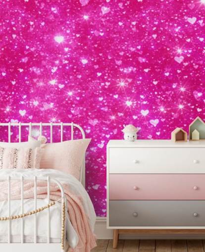 Hjärta Glitter Väggmålning Hjärta Glitter Väggmålning
