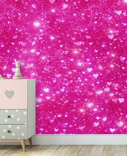 Hjerte Glitter Veggmaleri