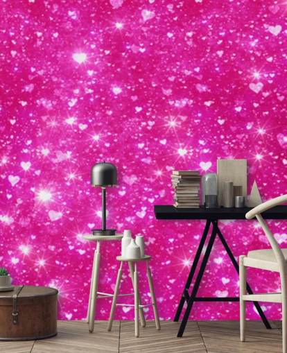 Hjärta Glitter Väggmålning Hjärta Glitter Väggmålning