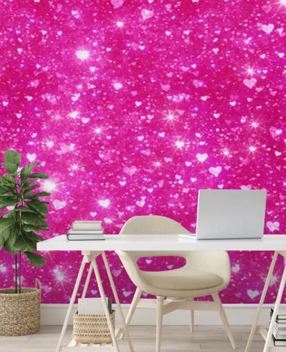 Hjerte Glitter Veggmaleri