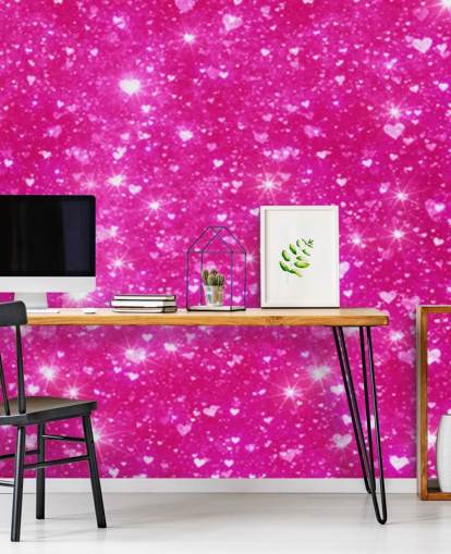 Hart Glitter Muurschildering