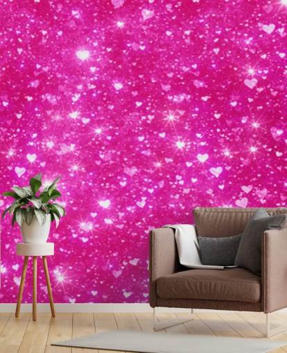Heart Glitter Wall Mural