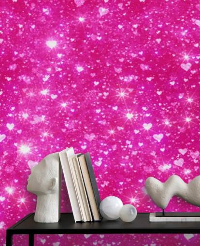 Hjärta Glitter Väggmålning Hjärta Glitter Väggmålning