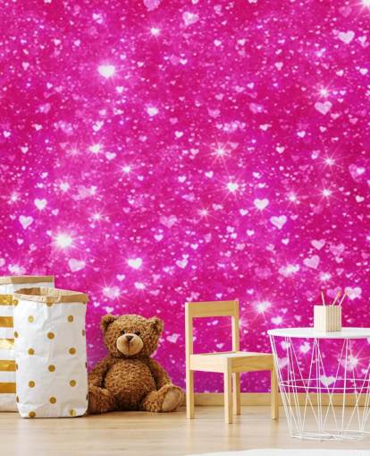 Hjerte Glitter Veggmaleri