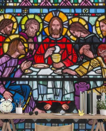 Jesus and The Disciples at the Last Supper Stained Glass Window Wallpaper Jesus and The Disciples at the Last Supper Stained Glass Window Wallpaper