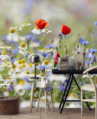 Vilda blommor Fält Väggmålning Vilda blommor Fält Väggmålning