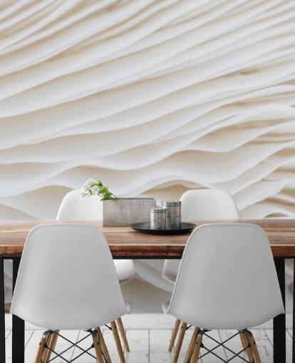 mural de papel de parede de cogumelos personalizável bege chamado Mushroom Close-Up para quartos, salas de estar e corredores