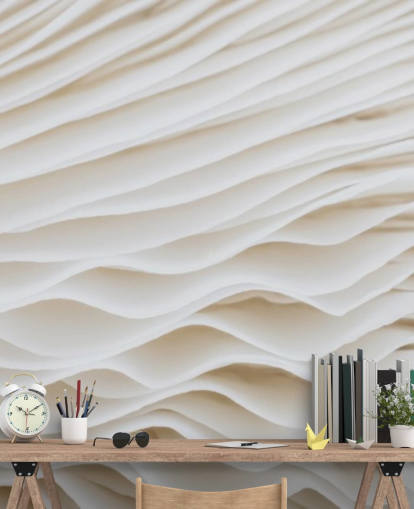 mural de papel pintado de hongos personalizable de color beige llamado Mushroom Close-Up para dormitorios, salas de estar y pasillos