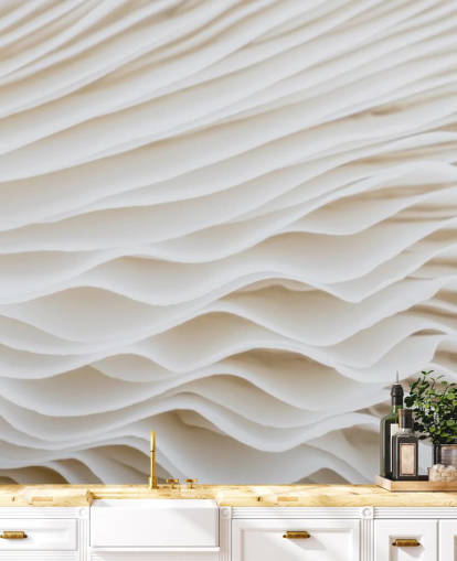 beige aanpasbare paddenstoelbehangmuurschildering genaamd Mushroom Close-Up voor slaapkamers, woonkamers en gangen