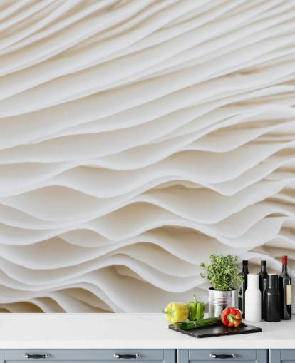 mural de papel pintado de hongos personalizable de color beige llamado Mushroom Close-Up para dormitorios, salas de estar y pasillos