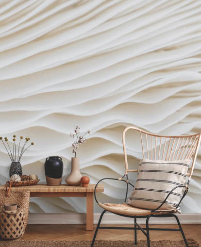 mural de papel de parede de cogumelos personalizável bege chamado Mushroom Close-Up para quartos, salas de estar e corredores