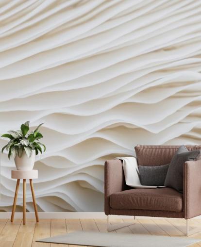 beige customizable mushroom wallpaper mural called Mushroom Close-Up for bedrooms, living rooms and hallways