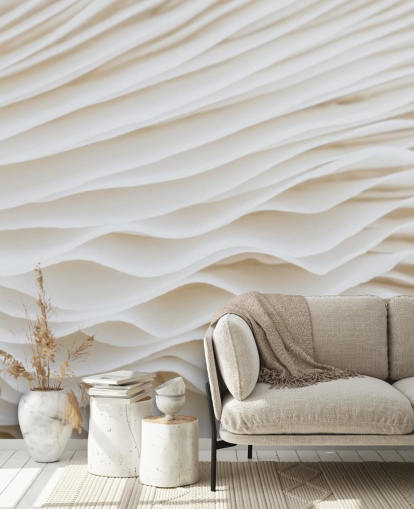 carta da parati murale beige personalizzabile a forma di fungo chiamata Mushroom Close-Up per camere da letto, salotti e corridoi