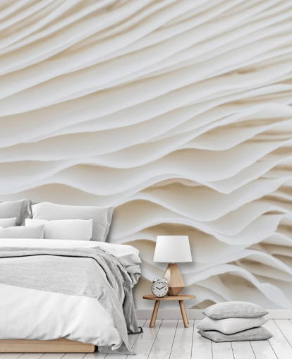 beige customizable mushroom wallpaper mural called Mushroom Close-Up for bedrooms, living rooms and hallways