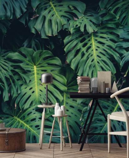 Papel de parede de folhas tropicais