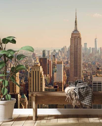 New York und Empire State Skyline Hintergrundbild