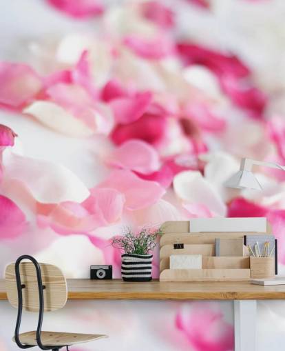 Pink and White Rose Petals Wallpaper