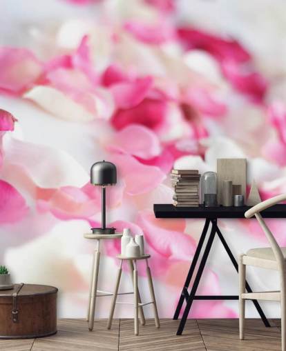 Pink and White Rose Petals Wallpaper