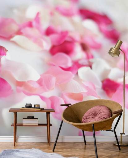 Pink and White Rose Petals Wallpaper