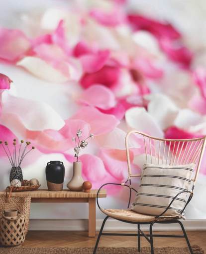 Pink and White Rose Petals Wallpaper