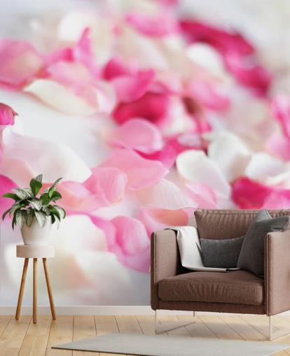 Pink and White Rose Petals Wallpaper