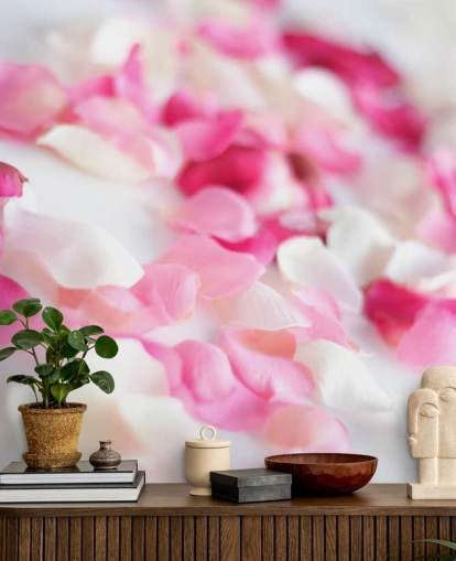 Pink and White Rose Petals Wallpaper